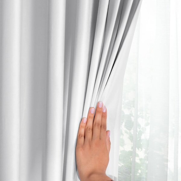 Draperie albă dimout (semi-opacă) din catifea 140x245 cm Pleat – Restilo