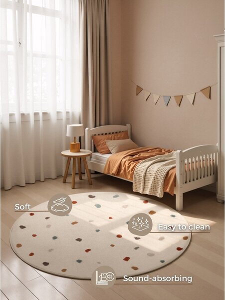Covor pentru copii crem ø160 cm Funny Dots – Hanse Home