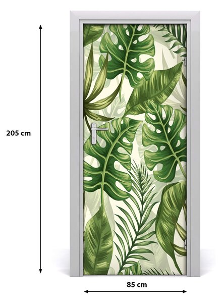 Autocolante pentru usi frunze tropicale