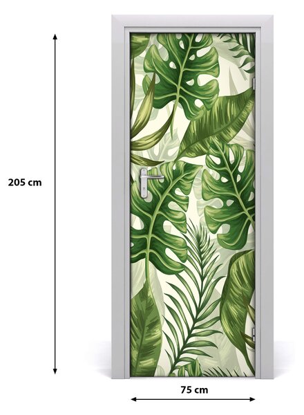 Autocolante pentru usi frunze tropicale