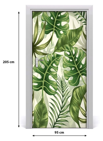 Autocolante pentru usi frunze tropicale
