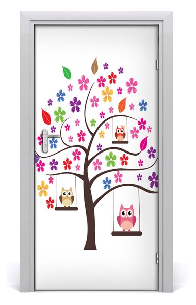 Autocolante pentru usi Owls pe leagăne