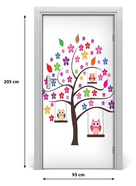 Autocolante pentru usi Owls pe leagăne