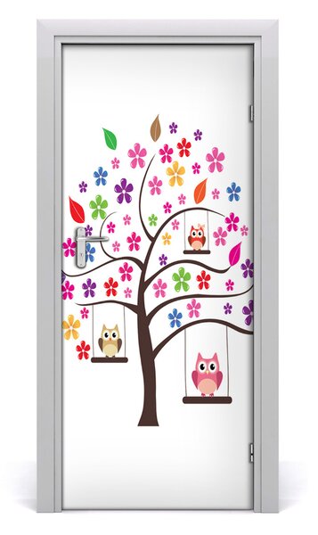Autocolante pentru usi Owls pe leagăne