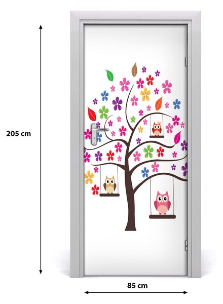 Autocolante pentru usi Owls pe leagăne