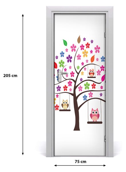 Autocolante pentru usi Owls pe leagăne