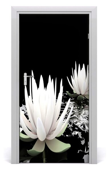 Autocolante pentru usi floare de lotus