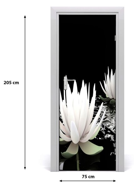Autocolante pentru usi floare de lotus