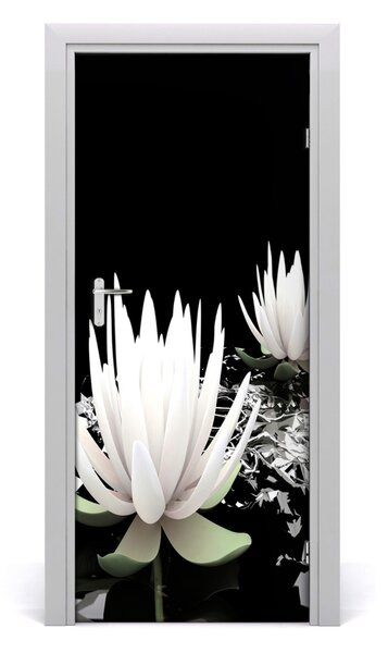Autocolante pentru usi floare de lotus