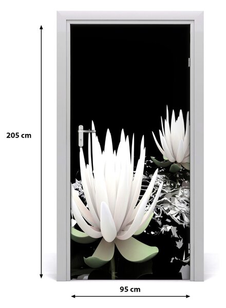 Autocolante pentru usi floare de lotus
