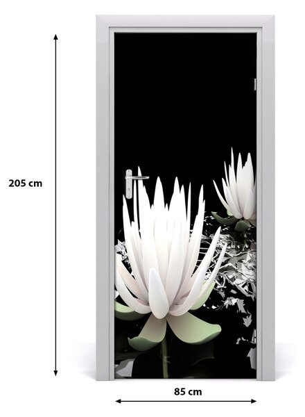 Autocolante pentru usi floare de lotus