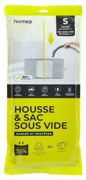 Cutie de depozitare pentru haine, din plastic cu vacuum 40x40x25 cm – Homéa