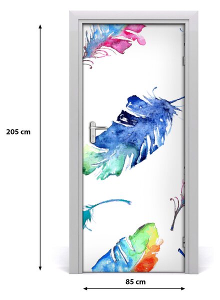 Autocolante pentru usi pene colorate