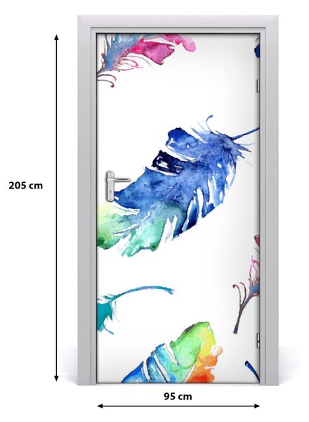 Autocolante pentru usi pene colorate