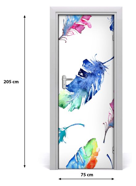 Autocolante pentru usi pene colorate
