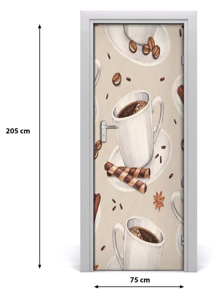 Autocolante pentru usi ceașcă de cafea