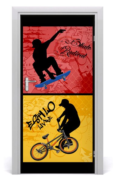 Autocolante pentru usi biciclete UȘĂ autoadeziv si skateboard-ul