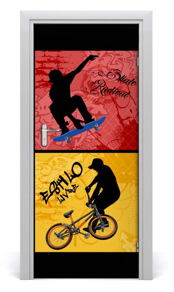 Autocolante pentru usi biciclete UȘĂ autoadeziv si skateboard-ul