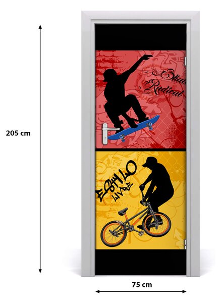 Autocolante pentru usi biciclete UȘĂ autoadeziv si skateboard-ul