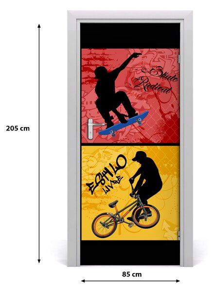 Autocolante pentru usi biciclete UȘĂ autoadeziv si skateboard-ul