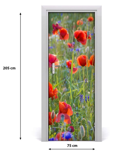 Autocolante pentru usi wildflowers maci