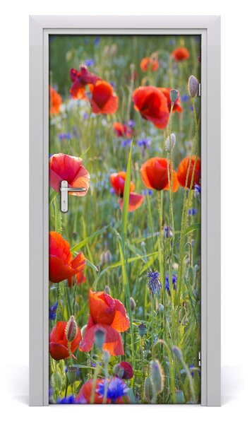 Autocolante pentru usi wildflowers maci