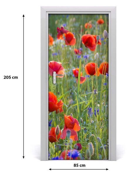Autocolante pentru usi wildflowers maci