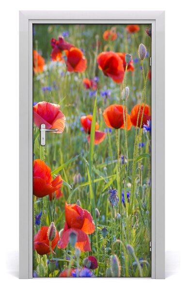 Autocolante pentru usi wildflowers maci