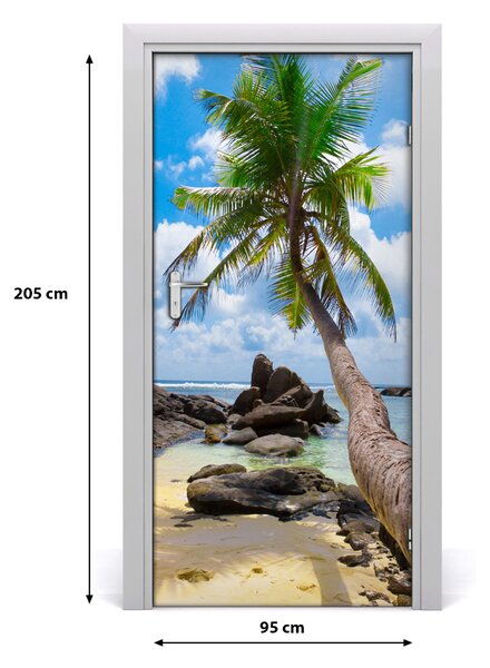 Autocolante pentru usi plaja tropicala