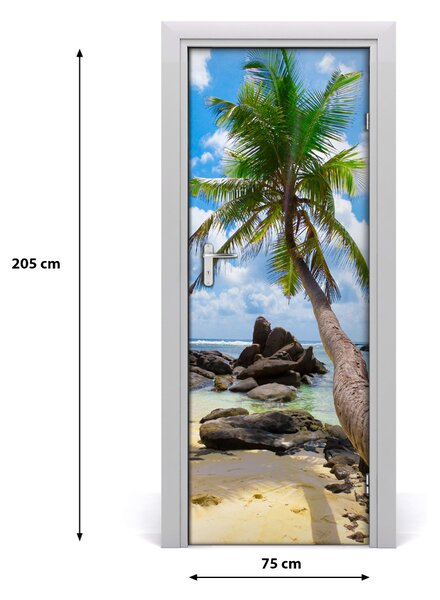 Autocolante pentru usi plaja tropicala