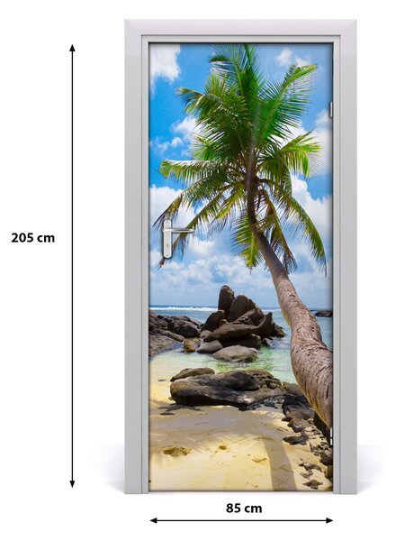 Autocolante pentru usi plaja tropicala