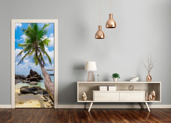 Autocolante pentru usi plaja tropicala