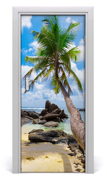 Autocolante pentru usi plaja tropicala