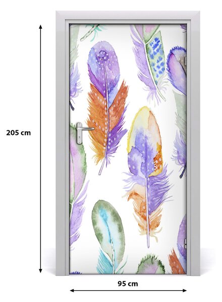 Autocolante pentru usi pene colorate