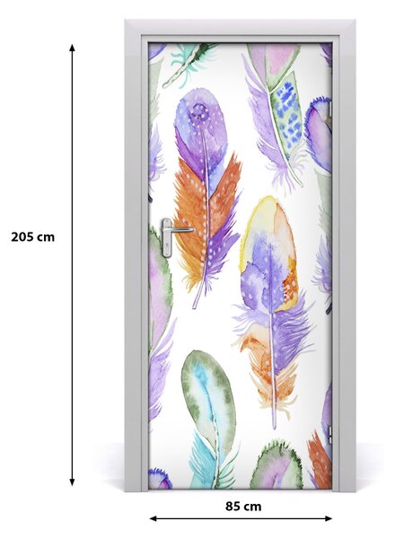 Autocolante pentru usi pene colorate