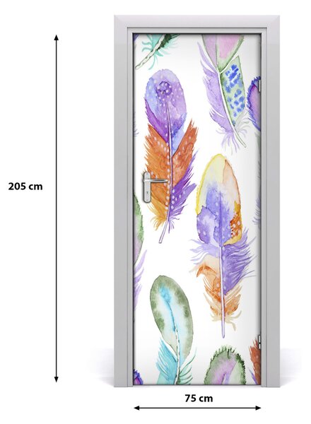 Autocolante pentru usi pene colorate