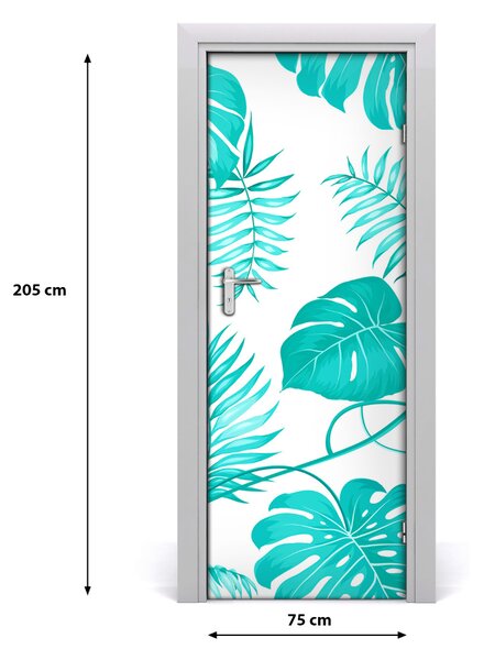 Autocolante pentru usi frunze tropicale