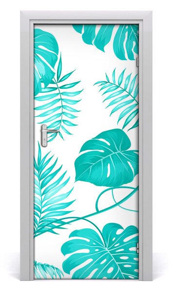 Autocolante pentru usi frunze tropicale