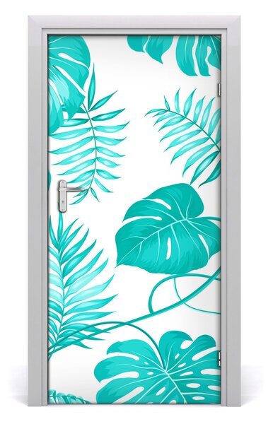 Autocolante pentru usi frunze tropicale