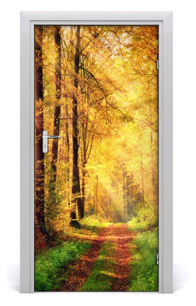 Autocolante pentru usi pădure în toamna