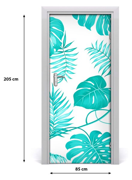 Autocolante pentru usi frunze tropicale