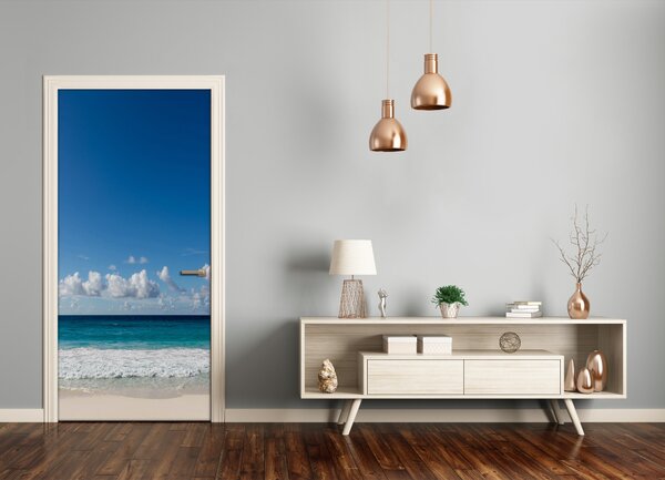Autocolante pentru usi plaja tropicala