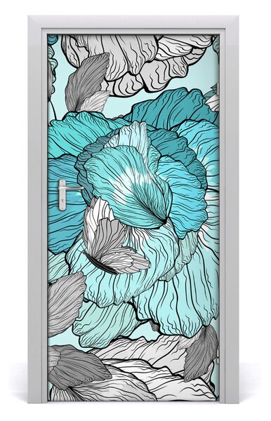 Autocolante pentru usi model floral