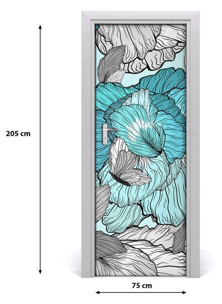 Autocolante pentru usi model floral