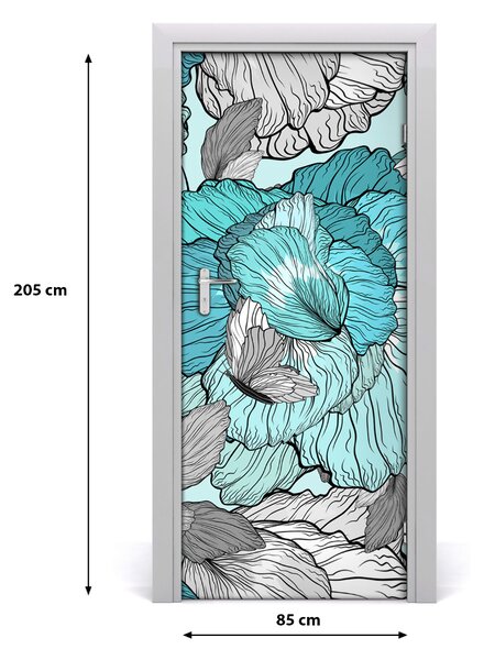 Autocolante pentru usi model floral