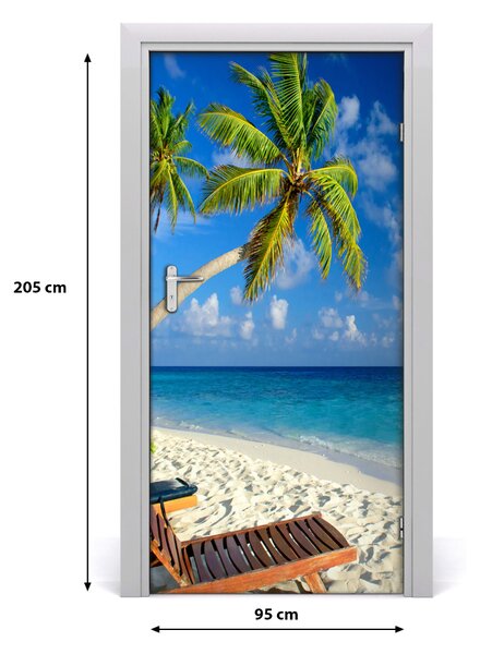 Autocolante pentru usi plaja tropicala