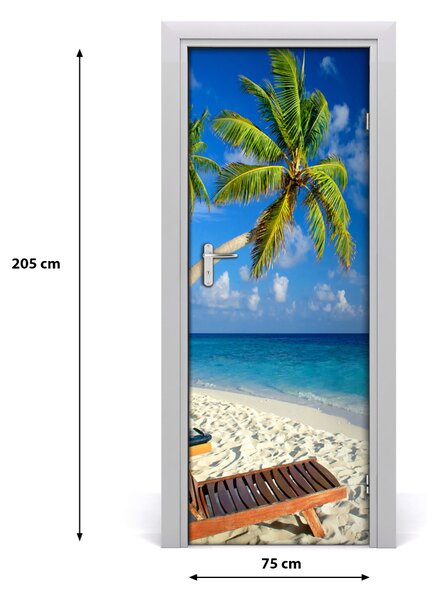 Autocolante pentru usi plaja tropicala