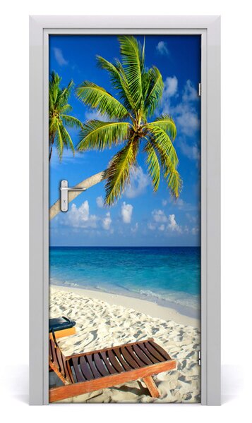 Autocolante pentru usi plaja tropicala