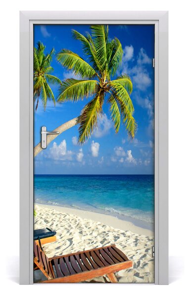 Autocolante pentru usi plaja tropicala