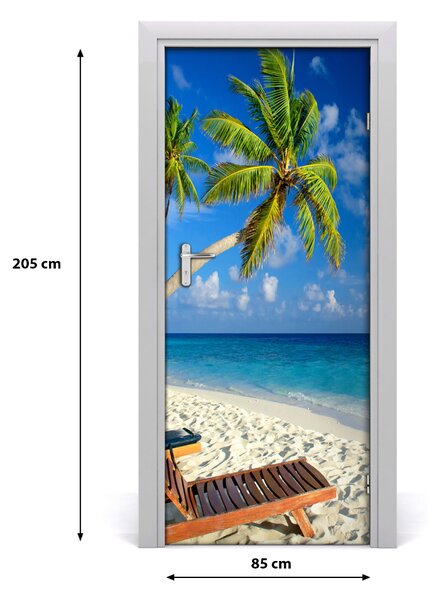 Autocolante pentru usi plaja tropicala